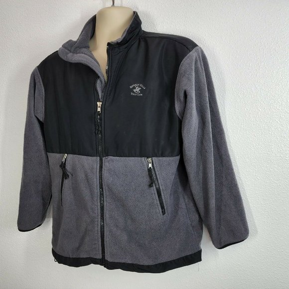 Beverly Hills‎ Polo Club Jacket Embroidered Black Zip-Up Youth Size Large 14/16 - Picture 4 of 9